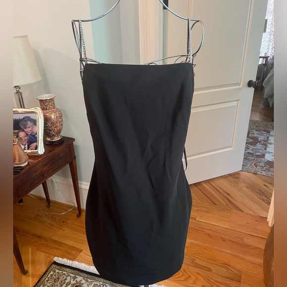 NBD Rhinestones Dress | Black mini dress with rhinestone straps | NBD on Revolve - Picture 3 of 6